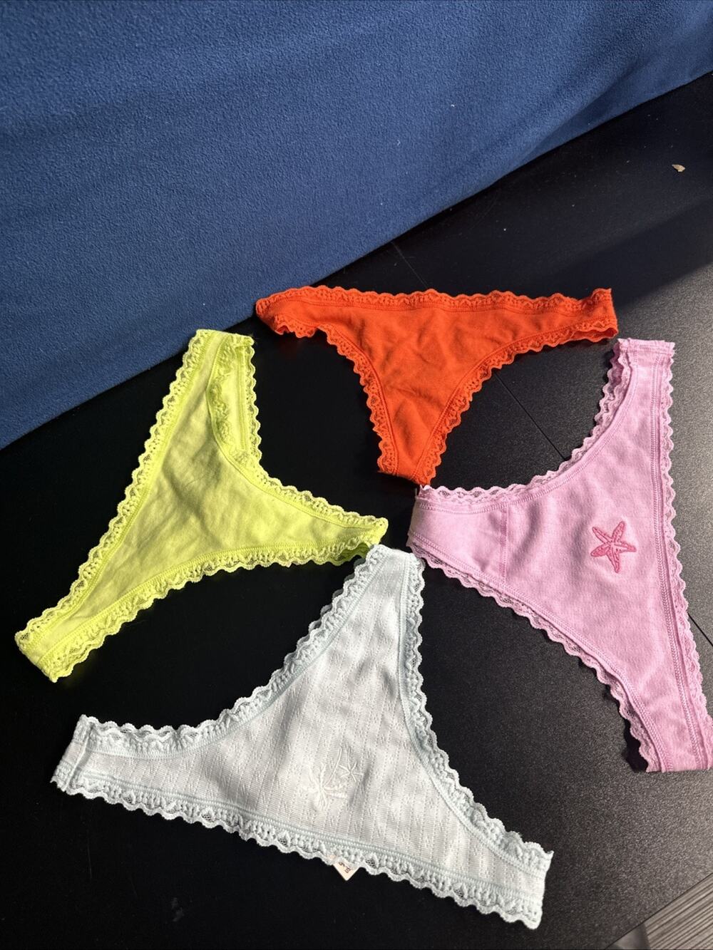 Victoria’s Secret Lot Of 4 Panties Multi Color Thong Size X-Small